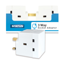 Status 3 Way Adaptor 13 Amp White Status 3 Way Adaptor 13 Amp White